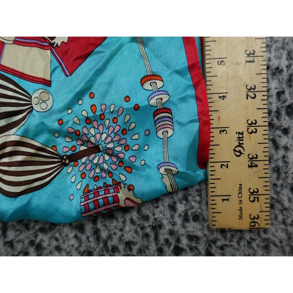 Unbranded Scarf Women 35x25‎ Turquoise Good Abstract Mechanical Print Art Decor